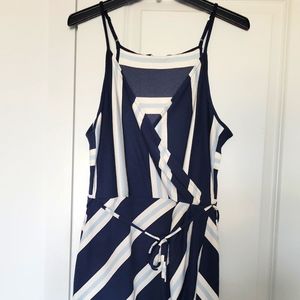 41 Hawthorne Annota Faux Wrap Knit Navy Dress